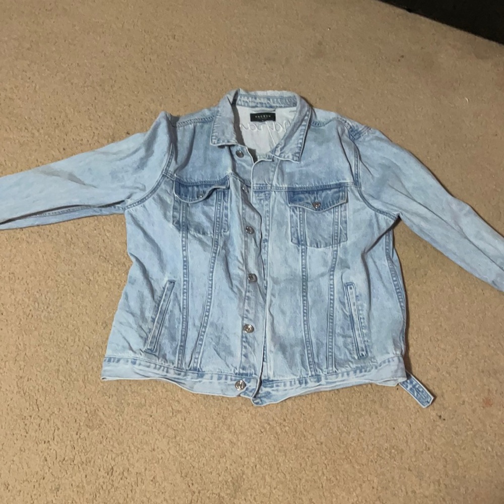 PACSUN detail design oversized blue jean jacket